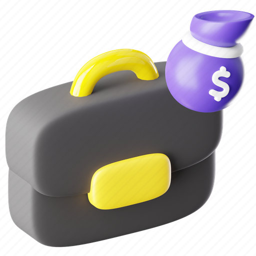 Money bag, bag, money-sack, shopping, chart, briefcase, banking 3D illustration - Download on Iconfinder