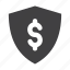dollar, secure, security, shield 