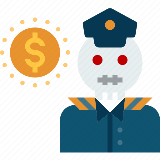 Corruption, bribery, police, money, illegal, skull, prison icon - Download on Iconfinder