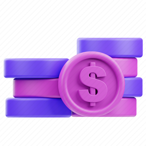 Coin, stacks, growth, business, financial, success, graph 3D illustration - Download on Iconfinder