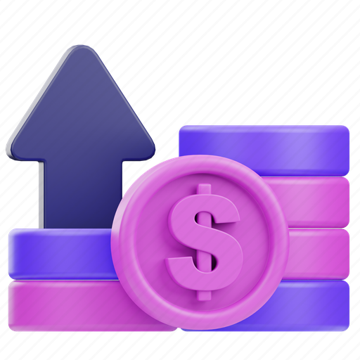 Profit, increase, growth, business, financial, success, graph 3D illustration - Download on Iconfinder