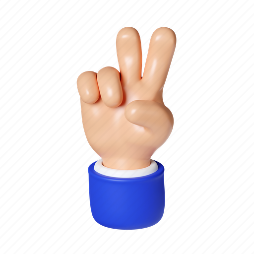 Hand, gesture, finger, interaction, victory, human, success 3D illustration - Download on Iconfinder