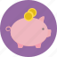 bank, coins, finance, pig, piggy bank, savings 