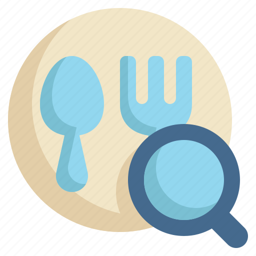 Food, restaurant, map, search, finding, magnifying icon - Download on Iconfinder