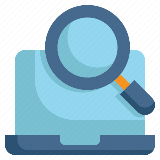 Search, finding, laptop, magnifying, glass icon - Download on Iconfinder