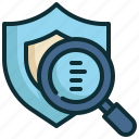 data, protect, security, shield, search, finding, magnifyine