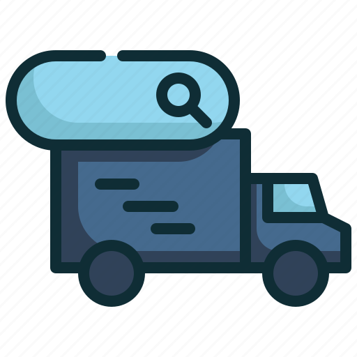 Delivery, truck, track, finding, search, magnifying icon - Download on Iconfinder