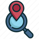 location, pin, map, finding, search, magnifying, glass