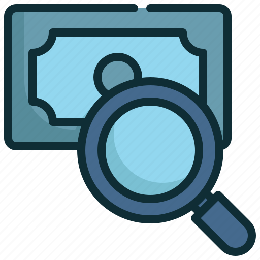 Money, bank, check, finding, search, magnifying icon - Download on Iconfinder