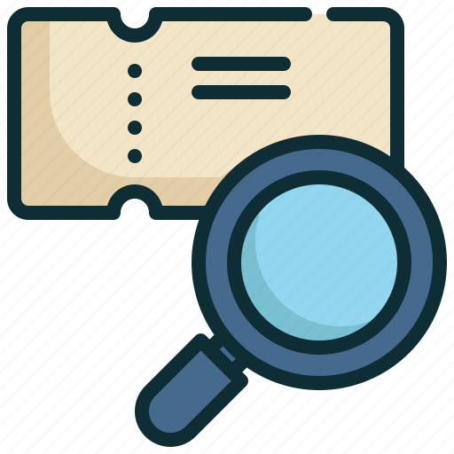 Ticket, search, finding, magnifying, glass icon - Download on Iconfinder