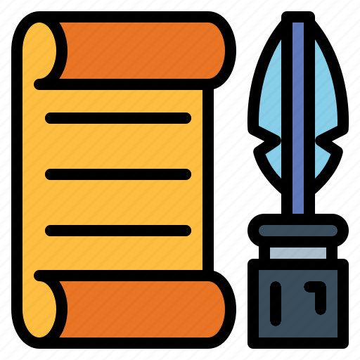 Feather, paper, poem, write icon - Download on Iconfinder