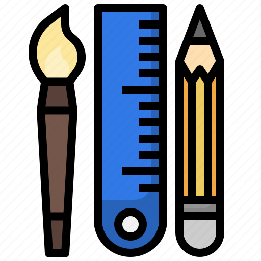 Tools, ruler, pencil, brush icon - Download on Iconfinder