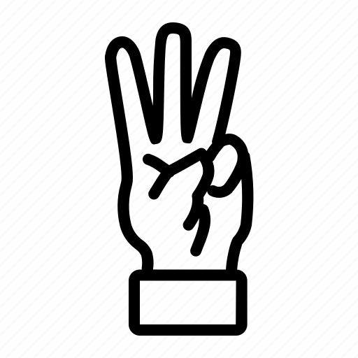 Finger, hand, third, three icon - Download on Iconfinder