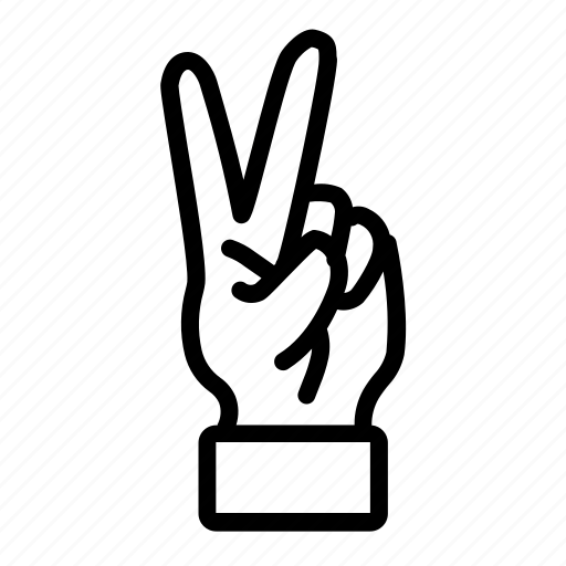 Finger, hand, peace, second, two, victory icon - Download on Iconfinder