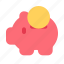 piggy, bank, saving, cost, save, money, funds 