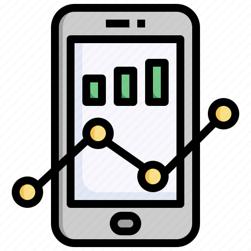 Analytics, statistics, profit, bar, chart, smartphone icon - Download on Iconfinder