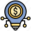 idea, money, innovation, light, bulb, illumination 
