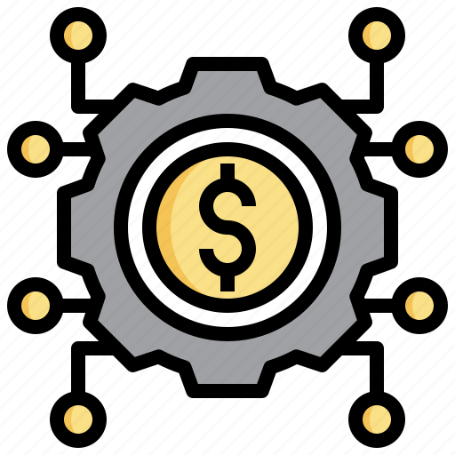 Management, currency, gear, dollar, finance icon - Download on Iconfinder
