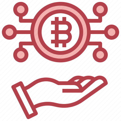 Bitcoins, cryptocurrency, payment, hand, blockchain icon - Download on Iconfinder