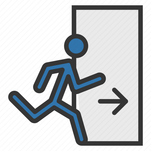 Door, emergency, escape, exit, firefighter icon - Download on Iconfinder