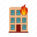 accident, blaze, burn, burning, house, object