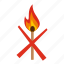 bonfire, fire, hot, ignite, no, object 