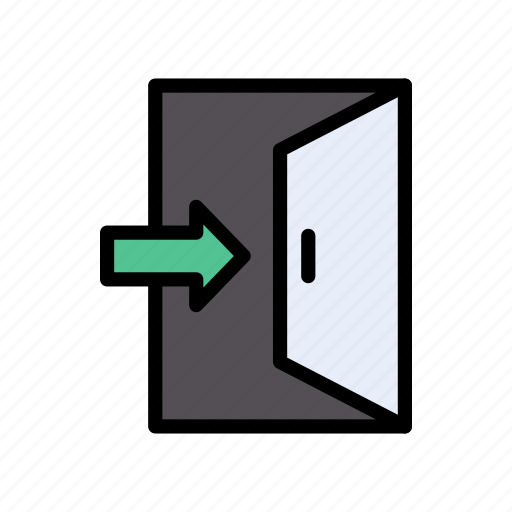 Door, exit, house, open, pointer icon - Download on Iconfinder