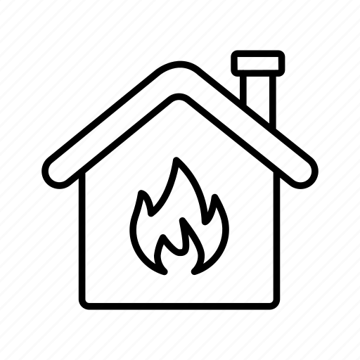 House, property, real, estate, construction, fire, flame icon - Download on Iconfinder
