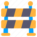 barrier, caution, obstacle, road, block, no, entry
