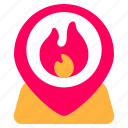 location, pin, map, fire, burn, point