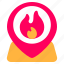 location, pin, map, fire, burn, point 