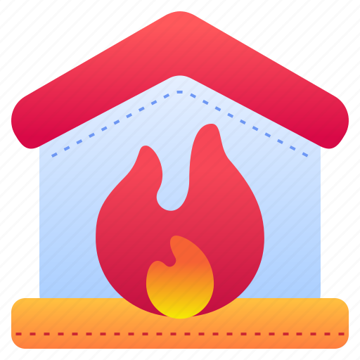 Fire, flame, burn, house, home, burning, on icon - Download on Iconfinder