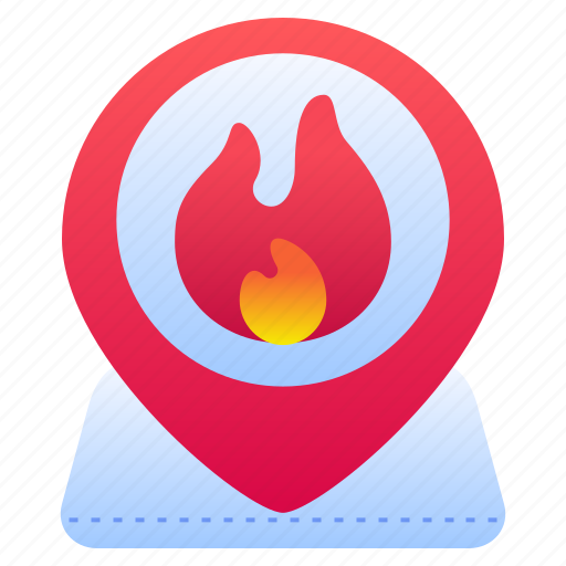 Location, pin, map, fire, burn, point icon - Download on Iconfinder