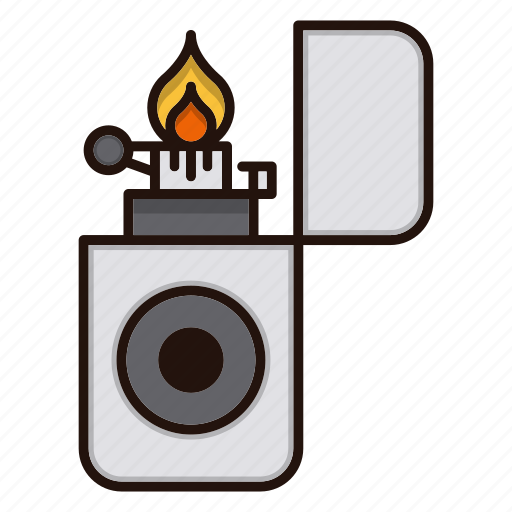 Fire, flame, flint, lighter, smoke, smoking, zippo icon - Download on Iconfinder