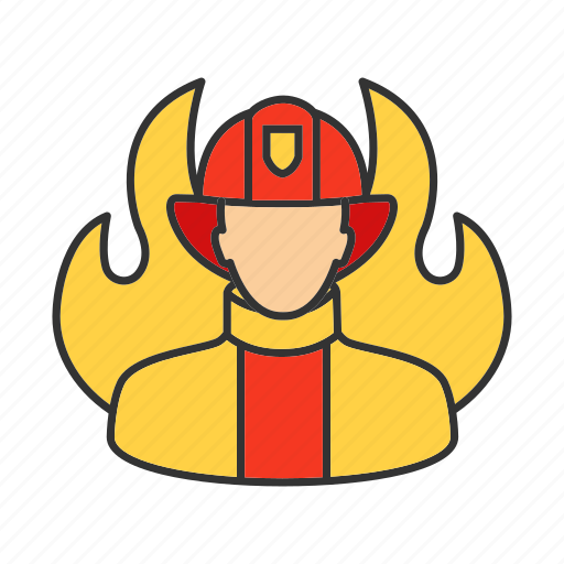 Fire, firefighter, firefighting, fireman, flame, occupation, profession icon - Download on Iconfinder