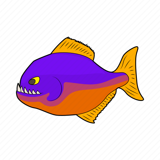 Animal, cartoon, fish, nature, predator, sea, teeth icon - Download on  Iconfinder