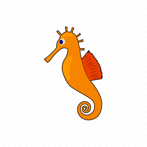 Animal, cartoon, fish, hippocampus, marine, nature, sea icon - Download on Iconfinder