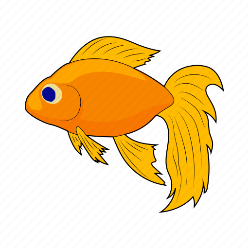 Animal, cartoon, fish, gold, goldfish, sea, yellow icon - Download on Iconfinder