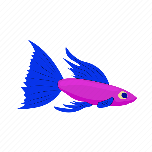 Animal, cartoon, fish, nature, pink, purple, sea icon - Download on Iconfinder