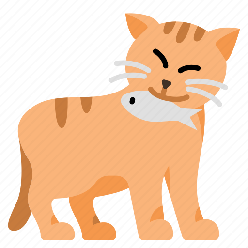 Cat, catch, fish, animal, hunting icon - Download on Iconfinder