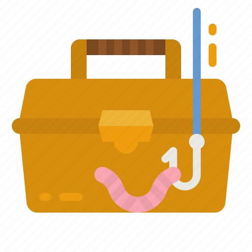 Bait, tackle, box, worms, hook icon - Download on Iconfinder