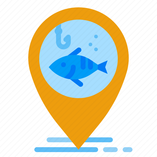 Fishing, location, pin, pointer, map icon - Download on Iconfinder
