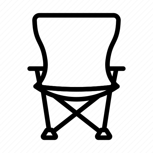 Chair, fishing, folding, camping, cartoon, editable, lineart icon - Download on Iconfinder