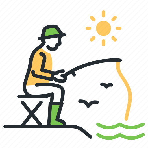 Fish catching, fisherman, fishing, hobby icon - Download on Iconfinder