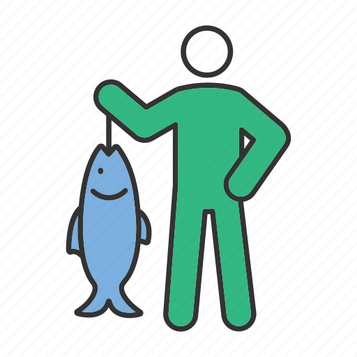 Catch, fish, fisherman, fishing, haul, hobby, person icon - Download on Iconfinder