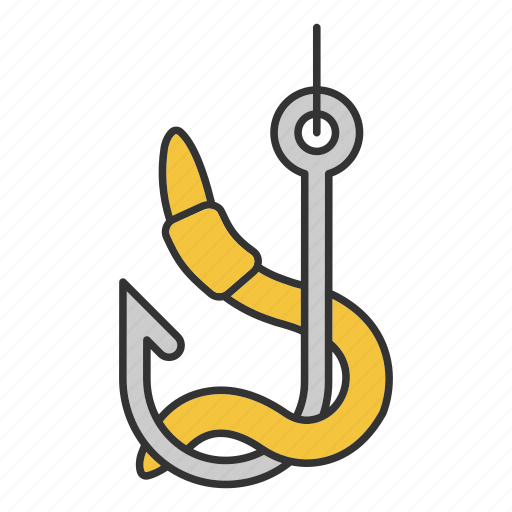 Download Angling, bait, fishhook, fishing, hook, lure, worm icon