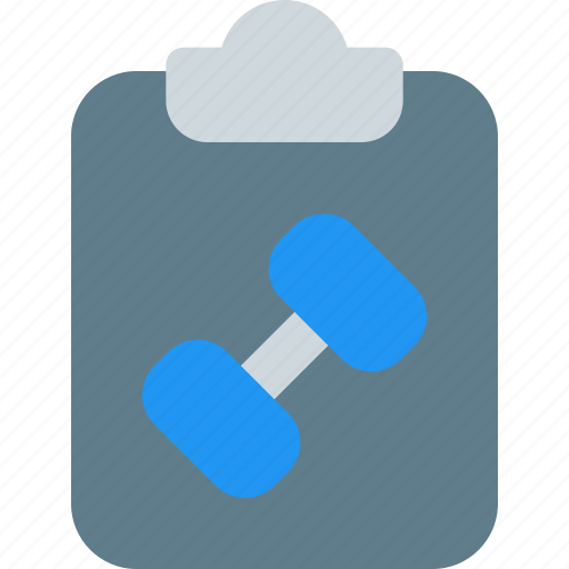 Clipboard, dumbbell, report, gym icon - Download on Iconfinder