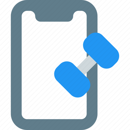 Smartphone, dumbbell, workout, fitness icon - Download on Iconfinder