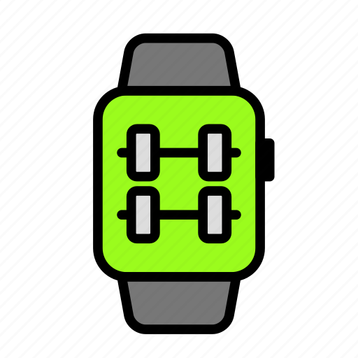 Dumbells, fitness, gym, smartwatch, sports icon - Download on Iconfinder