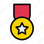 badge, medal, prize, star, trophy 